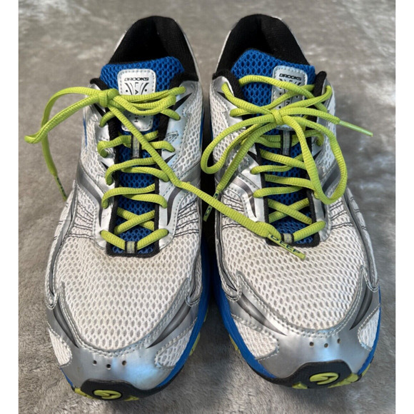 Brooks Launch Metallic Silver Blue Green Athletic Running Shoes Mens Size 13 - Picture 1 of 9